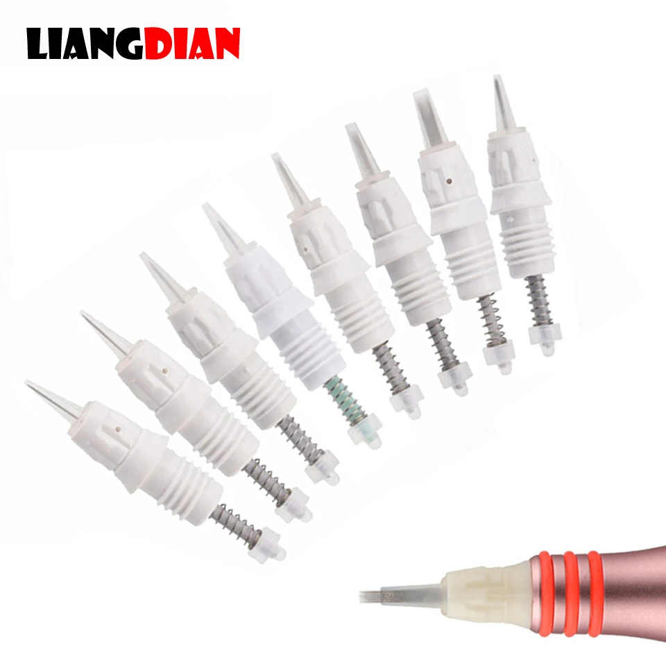 30pcs/lot Sterilized 9mm Screw White Tattoo Cartridges Tatto Needles For Lips Eyebrow Eyeliner Permanent Makeup Microblading