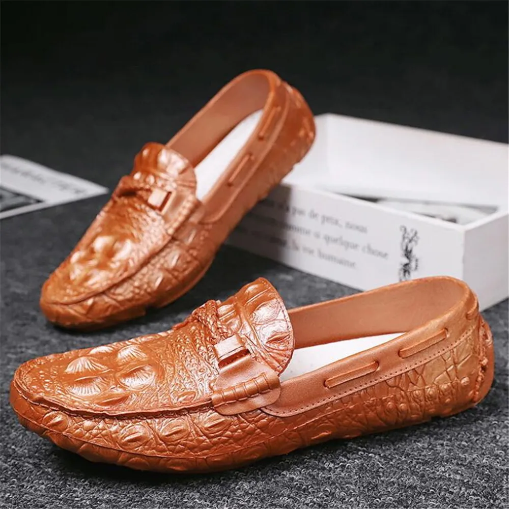 

Doudou shoes men's crocodile pattern leather one-step lazy casual men's leather shoes fashion footwear luxury brand shoes men