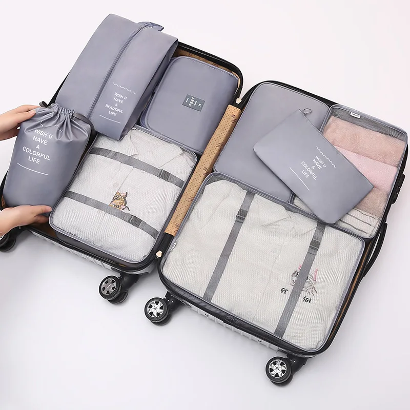 

8 Pieces of Travel Clothing Storage Set Portable Waterproof Storage Bag Luggage Storage Bag Household Storage Supplies