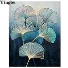 Алмазные картины 5D Zen лист абстрактные Золотые листья Алмазная вышивка картина Стразы Алмазная мозаика набор стежка крест