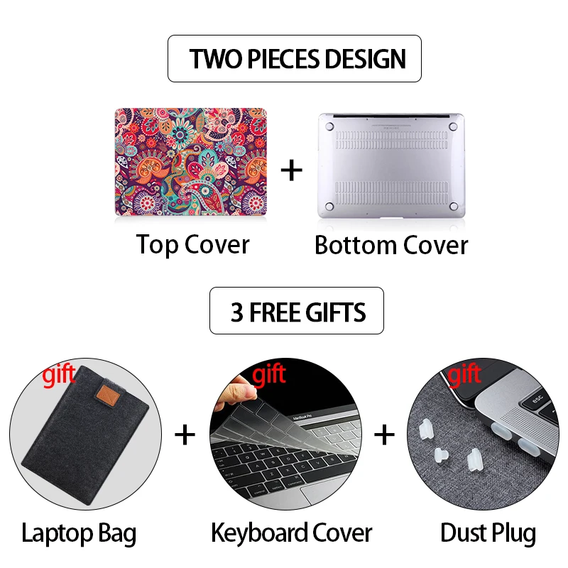 Чехол для ноутбука MTT Macbook Pro Air 11 12 13 15 16 Touch Bar Классический Цветочный чехол Funda a2338