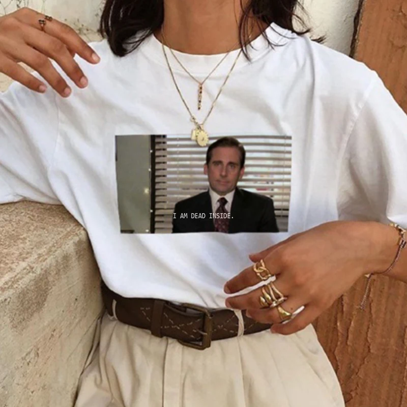 

Женская футболка в стиле Харадзюку, забавная футболка в стиле гранж и эстетики, офисные Графические футболки с цитатами и надписью «Spoof I Am ...