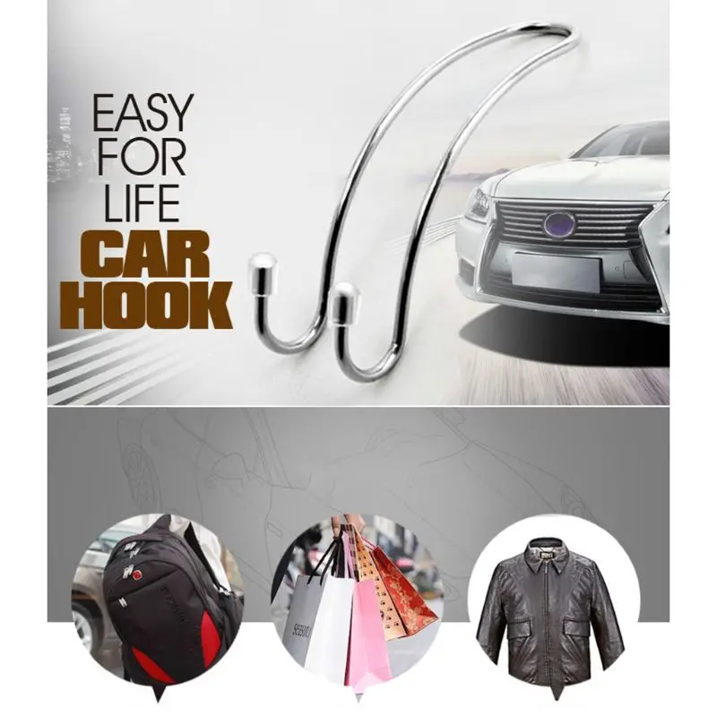 

Car Clips Automotive Metal Seat Hook Auto Headrest Hanger Bag Holder for storage Auto Fastener