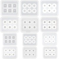 12pcs all sizes round square roundle beads resin molds gemstone beads resin casting mold beaded jewelry making tools