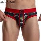 Нижнее белье JOCKMAIL мужское камуфляжное, сетчатые дышащие трусы с заниженной талией, бандаж, пикантные трусы слипы для геев