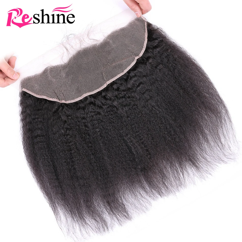 

Kinky Straight Lace Frontal Closure 13*4 Ear to Ear Lace Frontal Peruvian Human Hair Lace Frontal With Baby Hair Natural Color