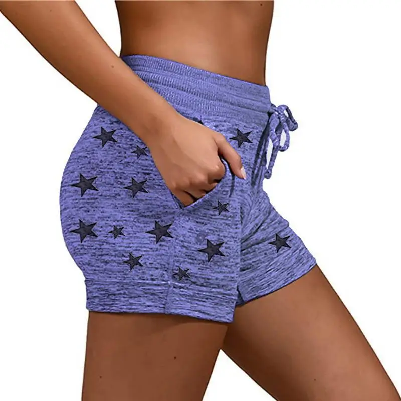

2021 European American New Women's Lace-up Shorts Yoga Pants Leisure Sports Waist Stretch Short Summer Plus Size Dropshipping