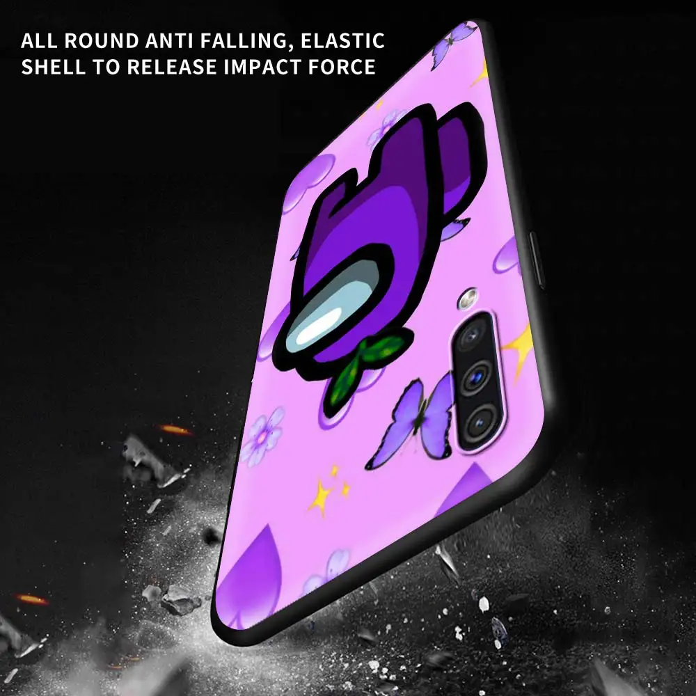 

Phone Case for Samsung Galaxy A51 A71 A50 A70 A21s A31 A10 A20e A41 A11 A30 A40 A20s A10s Black Cover Fashion Lovely Among Us