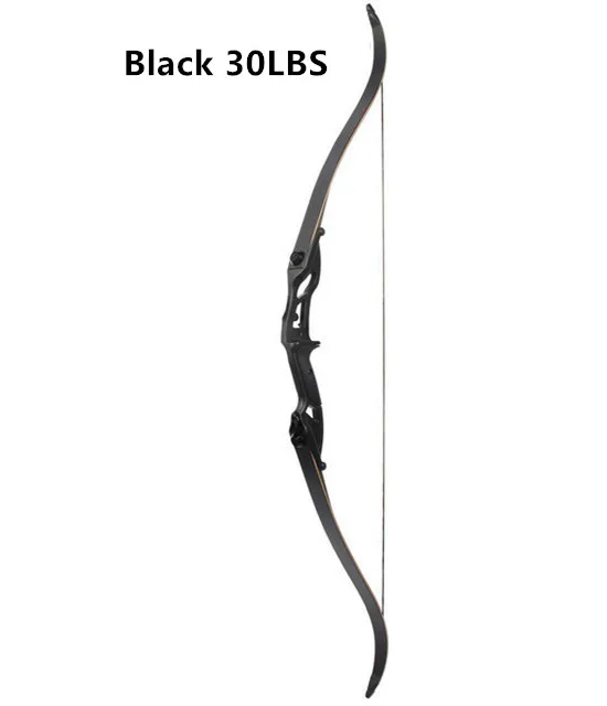 Black 30lbs 3 цвета 30-50 фунтов металлический стояк Рекурсивный лук 56 дюймов охотничий лук Скоба Высота традиционный длинный лук Охота - Цвет: Black 30lbs