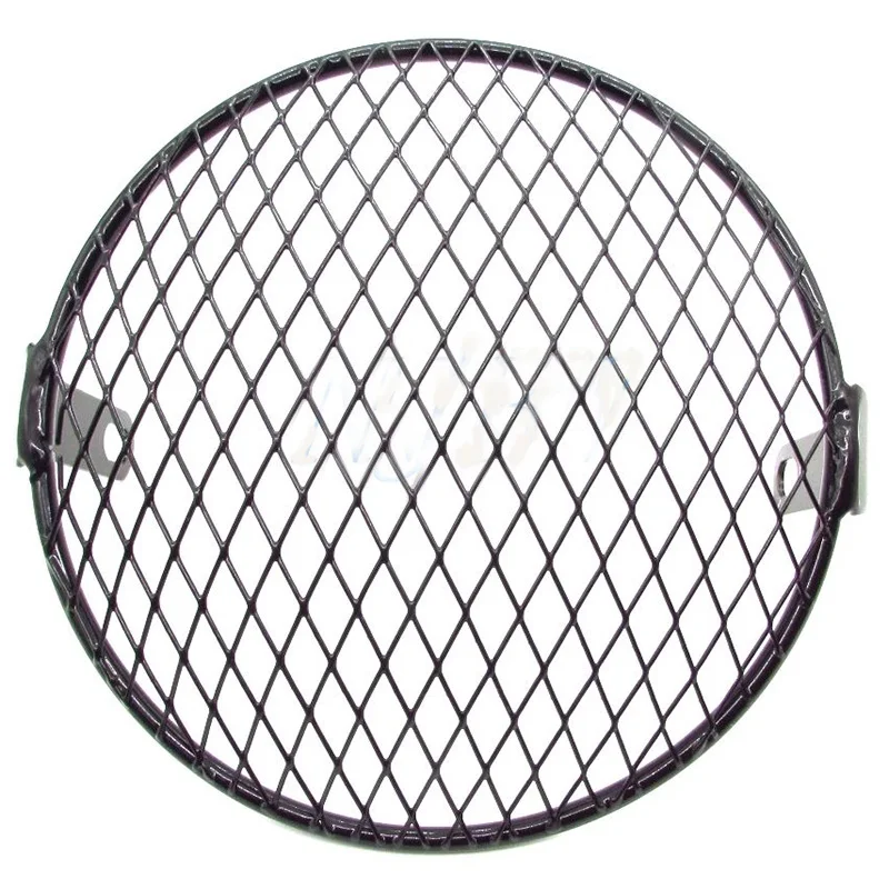 

For Cruiser Chopper Cafe Racer 6.5 inch Motorcycle Headlight Front Lamp Mesh Grille Cover Mask Black Metal Cover For Motorcycle
