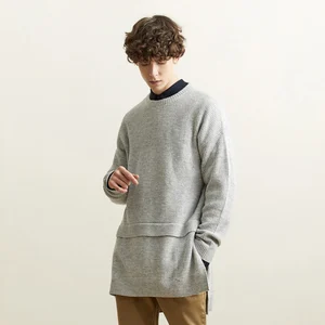 Новый длинный свитер Metersbonwe, Мужская модная трикотажная одежда с длинным рукавом, Красивый хлопковый свитер для отдыха, одежда высокого качества