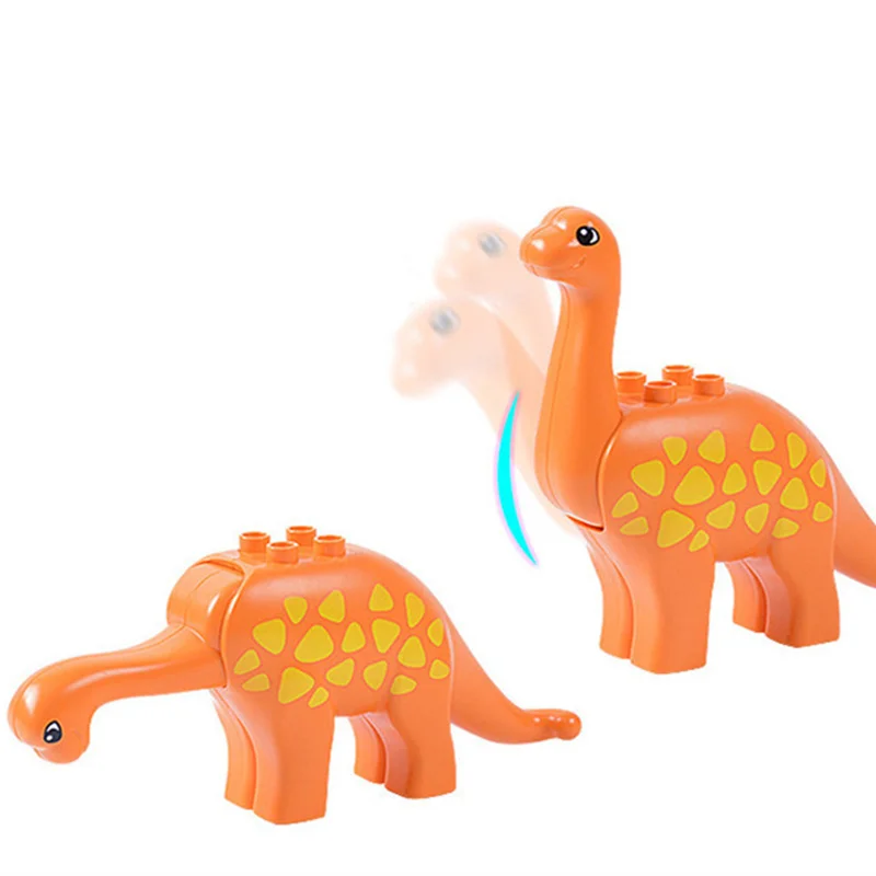 

Toys Duploe Big Size DIY Building Blocks Animal Accessories Dinosaur Lion Panda Compatible with Duploed for Children Kids Gifts
