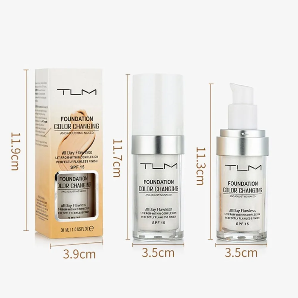 

30ML Magic Color Changing Liquid Foundation Makeup Base Nude Face Cover Concealer Long Lasting Makeup Skin Tone Foundation