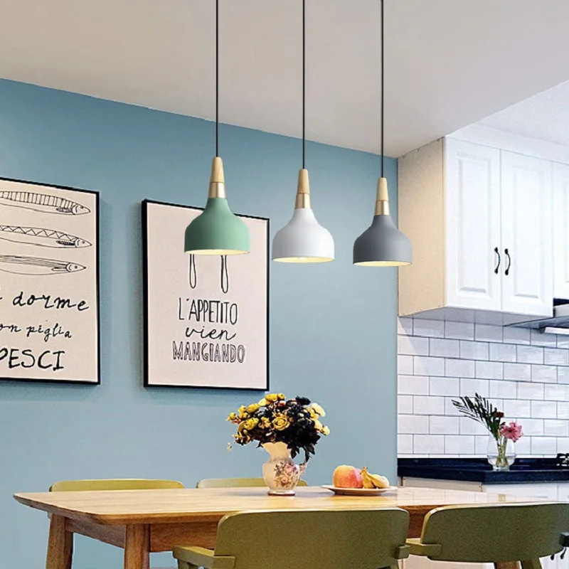 Современная разноцветная светодиодная Подвесная лампа кухонный прикроватный