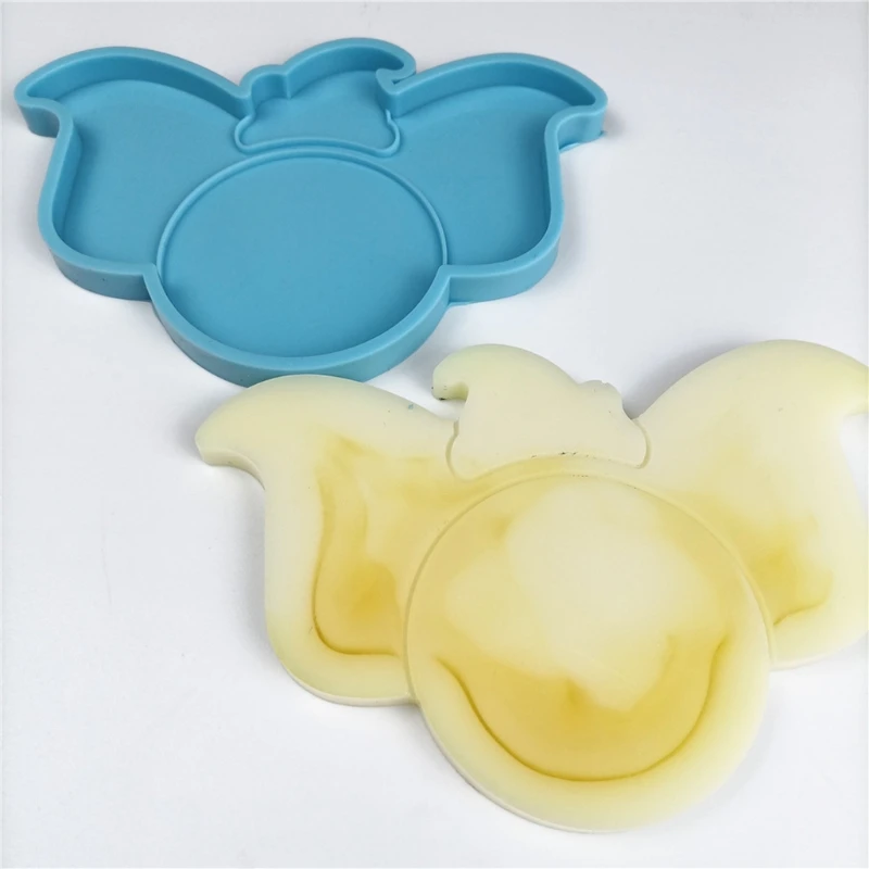 

Cartoon Flying Elephant Coaster Resin Mold Elephant Coaster Tea Mat Resin Molds