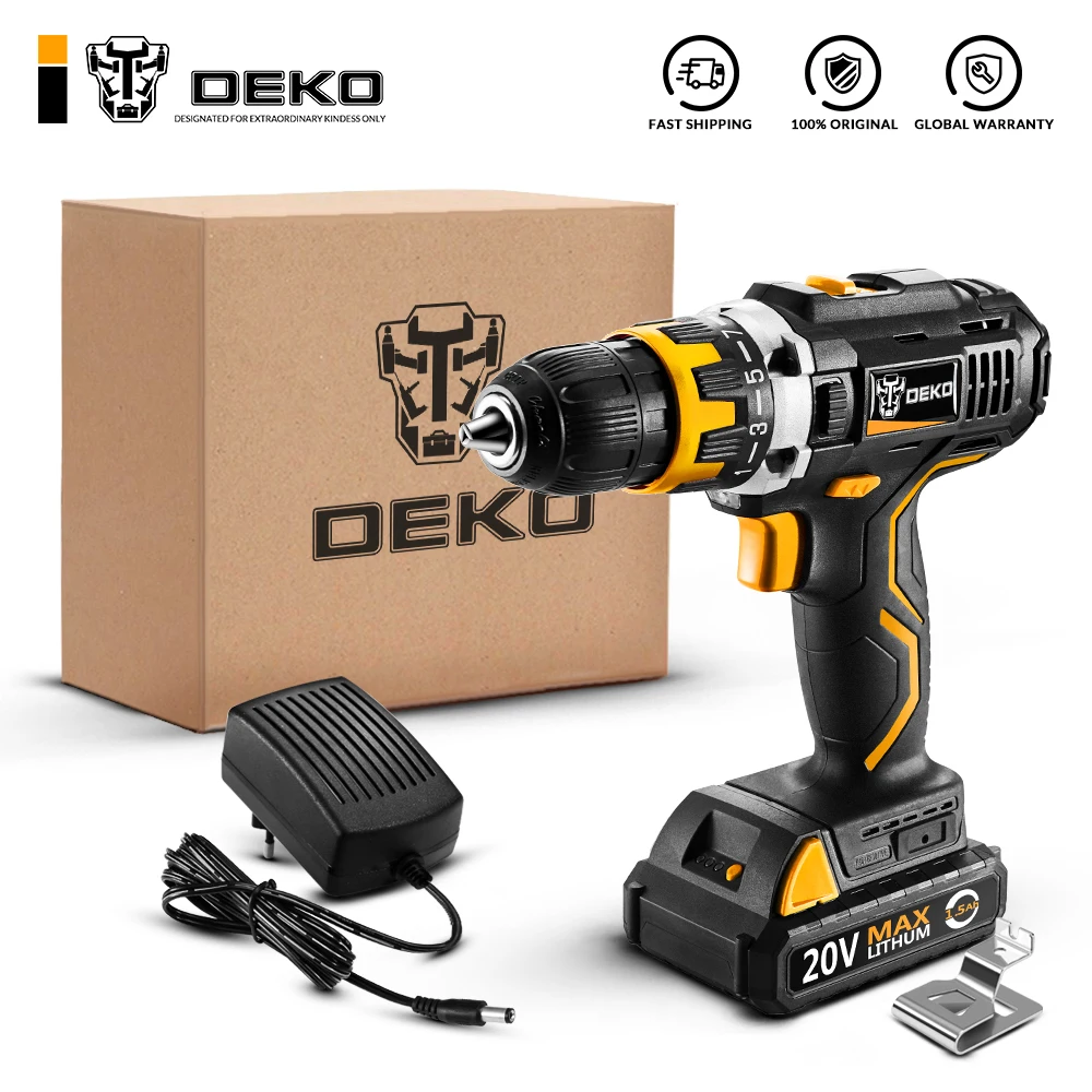 Электрический шуруповерт DEKO GCD20DU2 SET1 20 в беспроводная дрель миниатюрный