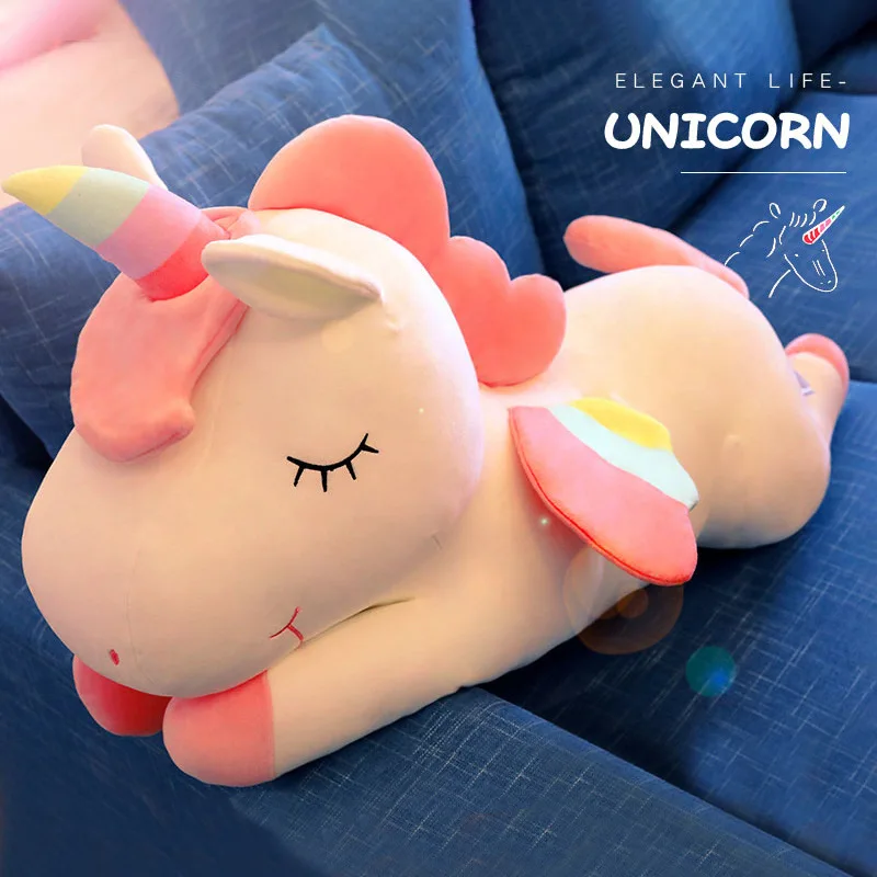 

Plush Sleeping Unicorn Horse Dolls Pillow Large Size Soft Stuffed Unicorn Dolls Creative Birthday Gift