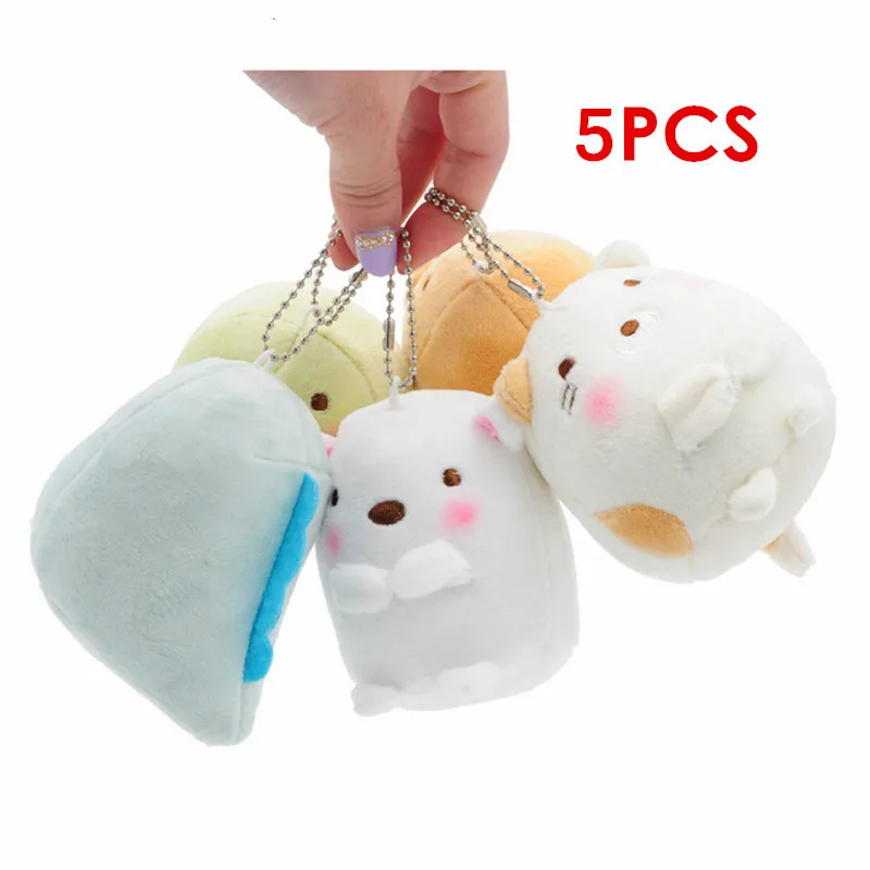 

5pcs/lot 8cm Corner Bio Toys Japanese Animation Sumikko Gurashi Plush Toy Pendant Cartoon Kids Girls Birthday Gift Dolls