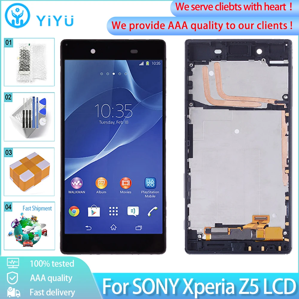 5 2 &quotОригинальный ЖК экран для SONY Xperia Z5 дисплей E6603 E6633 E6653 E6683 сенсорный с рамкой
