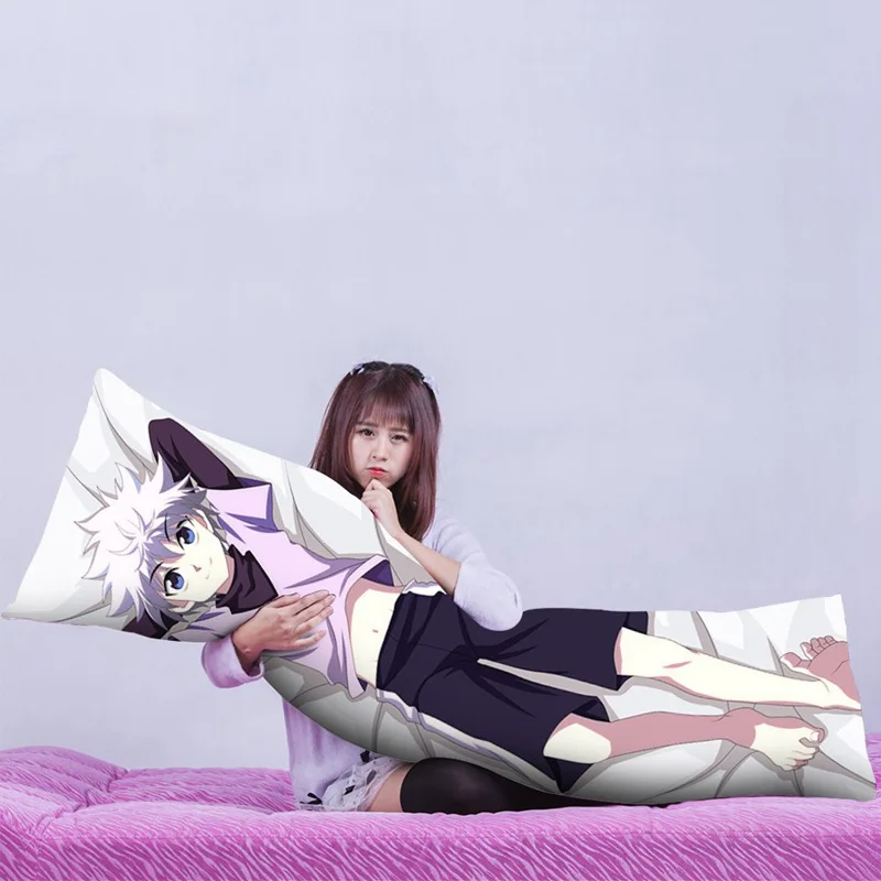 

Anime Hunter Characters Killua Zaoldyeck & Hisoka Cushion Cover Body Pillowcase Peach Skin Throw Pillow Cover