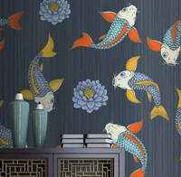 beibehang custom koi lotus carp mural wallpaper for walls art photo wallpapers for living room decor decoration salon painting