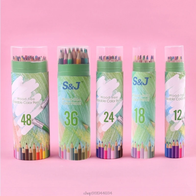 

12/18/24/36/48 Pencil Oily Color Lead Paint Brush Hand-Painted School Office Suppies Water Soluble Colored Drawing Kit F24 21