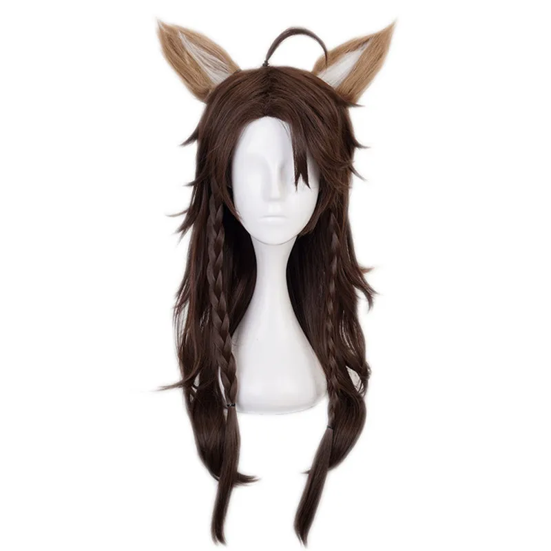 

Twisted-Wonderland Leona Kingscholar Brown Braid Long Cosplay Heat Resistant Synthetic Hair Carnival Halloween Party + Wig Cap