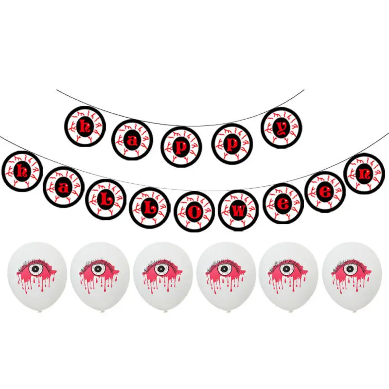 Воздушные шары баннер Хэллоуин Ужасный Призрак глаз Форма Шарм Pull флаг латексные