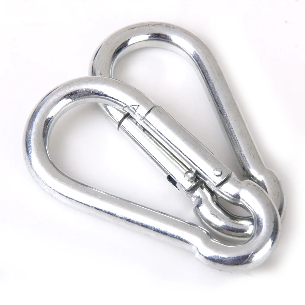 

2x Carabiner Spring Snap Clip Camping/ Hiking Keyring Sports Swing-Gate Hooks