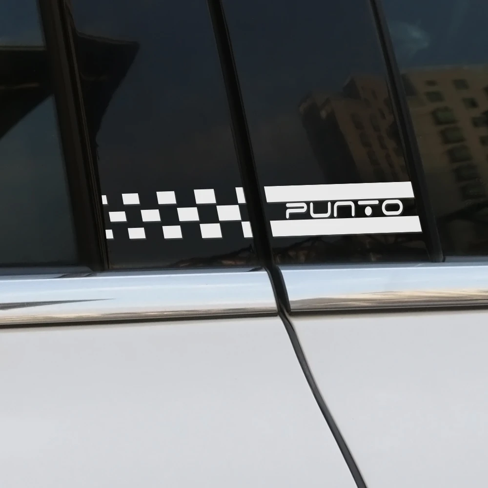 2 шт. автомобильные наклейки на окна B колонны покрытие пленка ПВХ для Fiat Punto декор