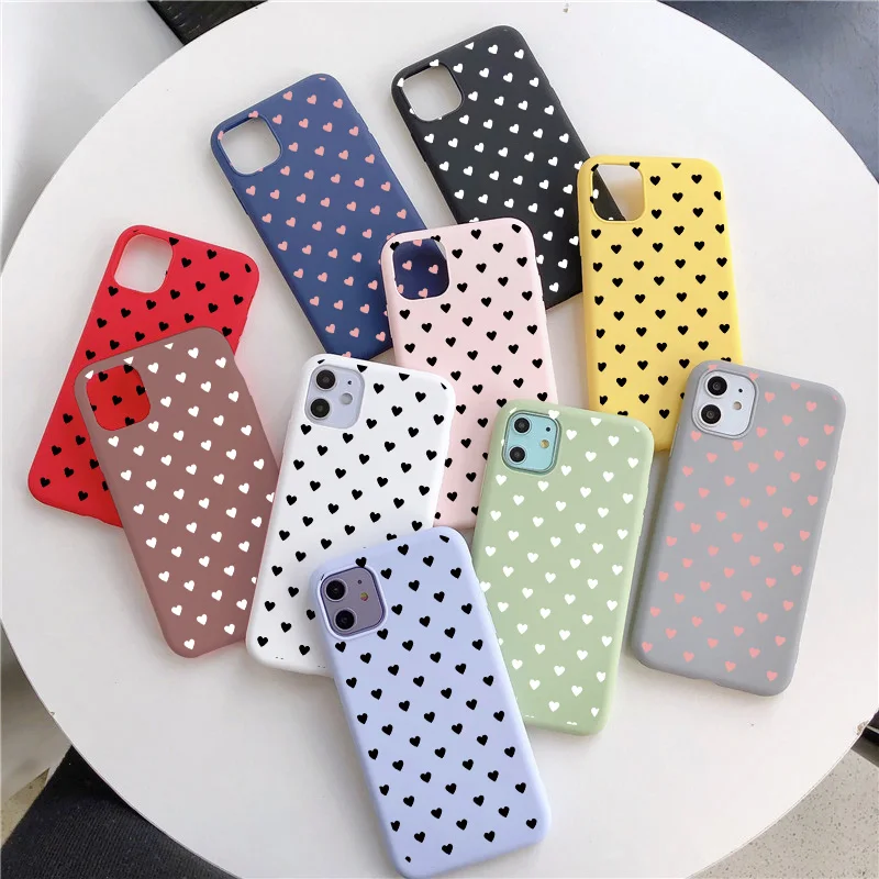 Мультяшный чехол для телефона с сердечками Samsung Galaxy A21S A51 A50 A40 A70 A71 A20 A20e A20S A11 A30 A41 A42