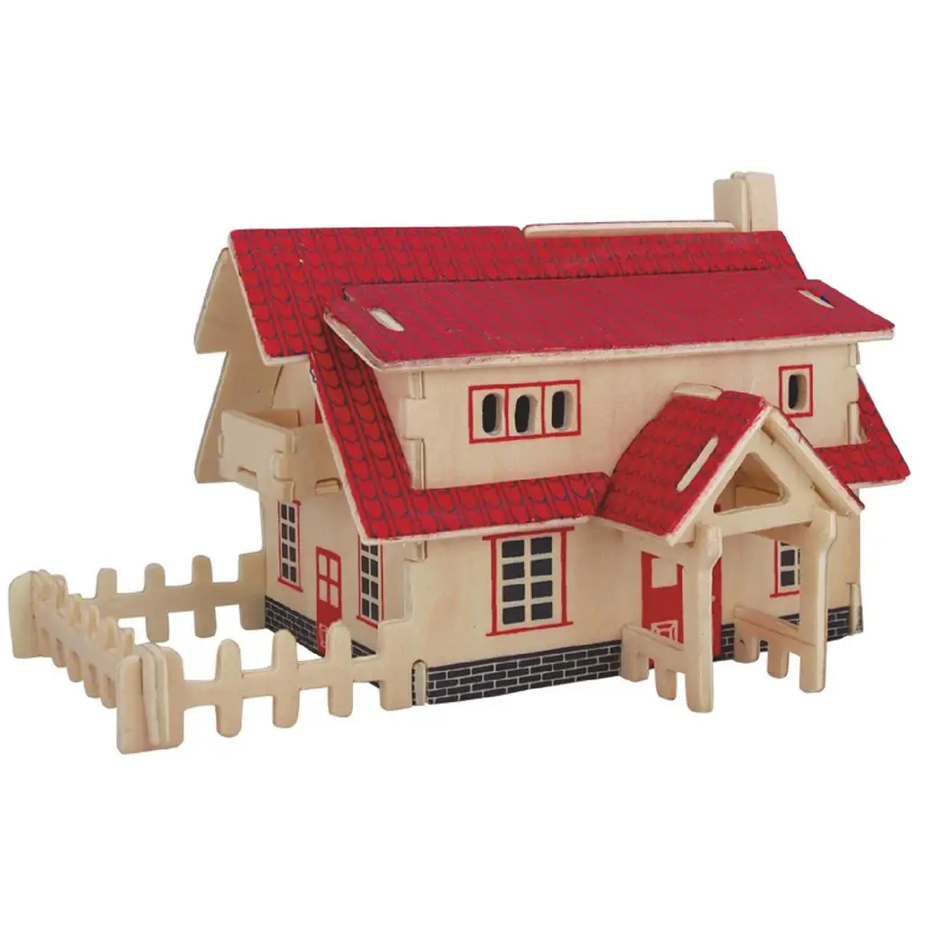 Woodcraft DIY 3D Строительный набор Глобальная модель дома деревянная головоломка для