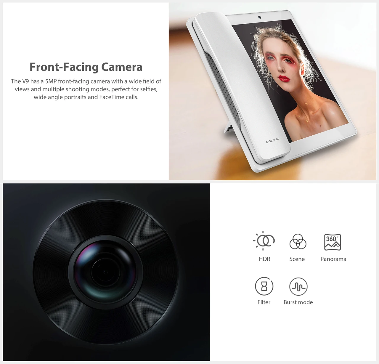 POPTEL V9 8,0 дюймовый смартфон 2 Гб ОЗУ 16 Гб ПЗУ Android 8,1 SC9832E четырехъядерный 5MP OTA OTG стол LTE 4G мобильный телефон