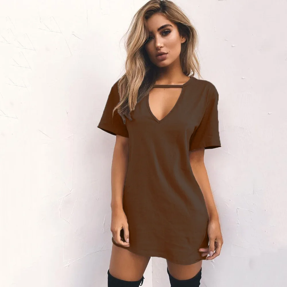 

New summer women's V-neck open out dress