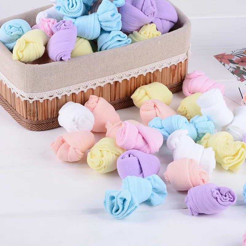 Детские чулки ярких цветов тонкие на весну и лето детские розовые колготки для