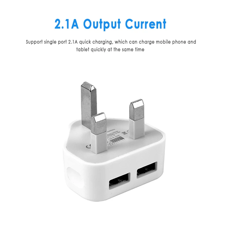 1/2/3 порта USB 5 В/1A/2.1A/3.1A адаптер питания 3 PIN штепсельная вилка Великобритании AC