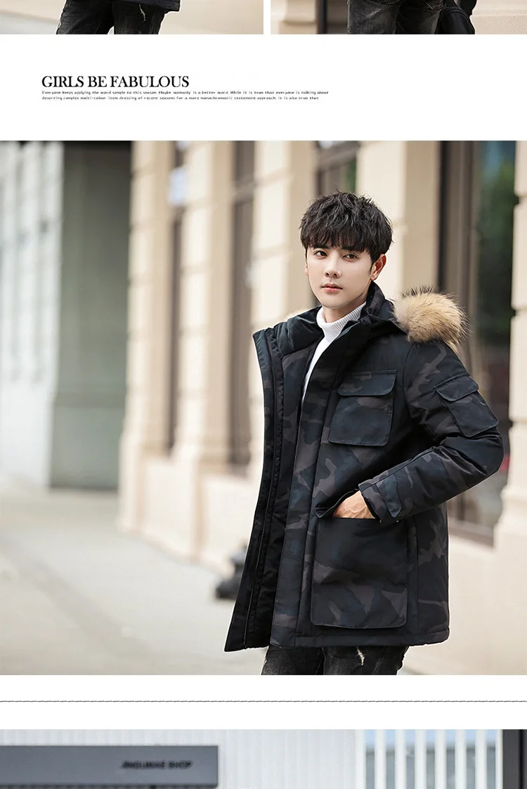 Camouflage Winter Duck Down Parkas Men Casual Outwear Down Jackets Male Thick Down Coat Fashion Snow Puffer Jacket JK-9588