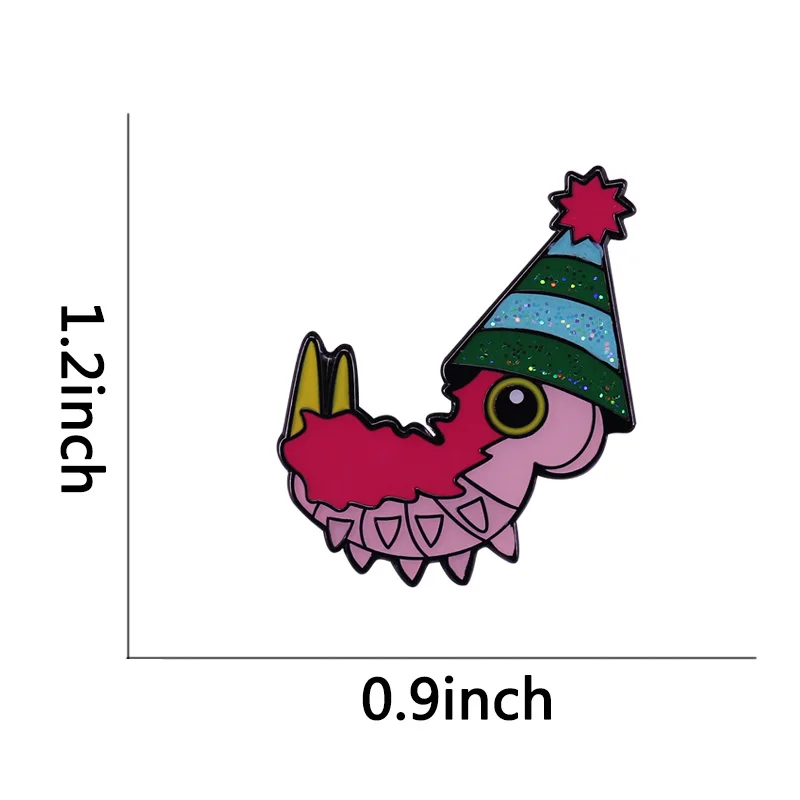 Эмалированная брошь в виде гусеницы жевательная Маленькая книга значок Весенняя