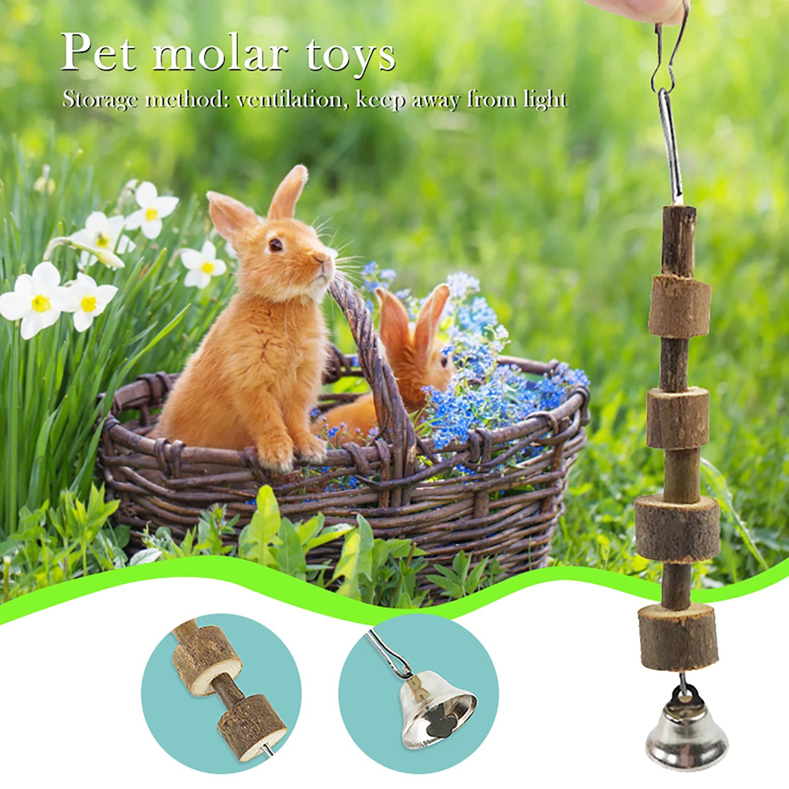Игрушки для животных деревянные подвесные хомяки кроликов Колокольчик моляров