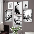 Скандинавский сексуальный черно-белый постер для девочек, Модная фотография, холст, картина с принтом, современное настенное искусство, картина для декора гостиной