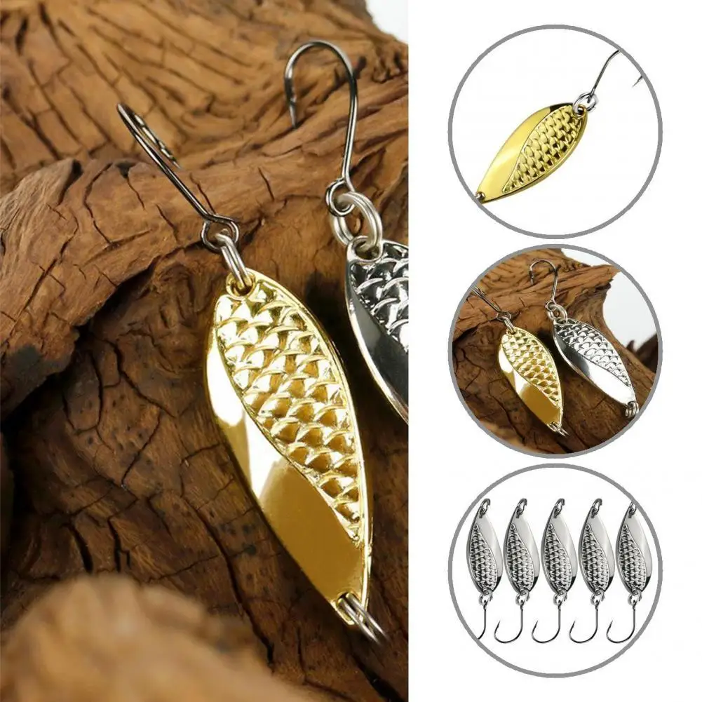 

Lightweight 5Pcs/Set Versatile Snake Hard Spinner Spoon Metal Lure 2 Colors Sequin Lure Anti-Scratch for Outdoor