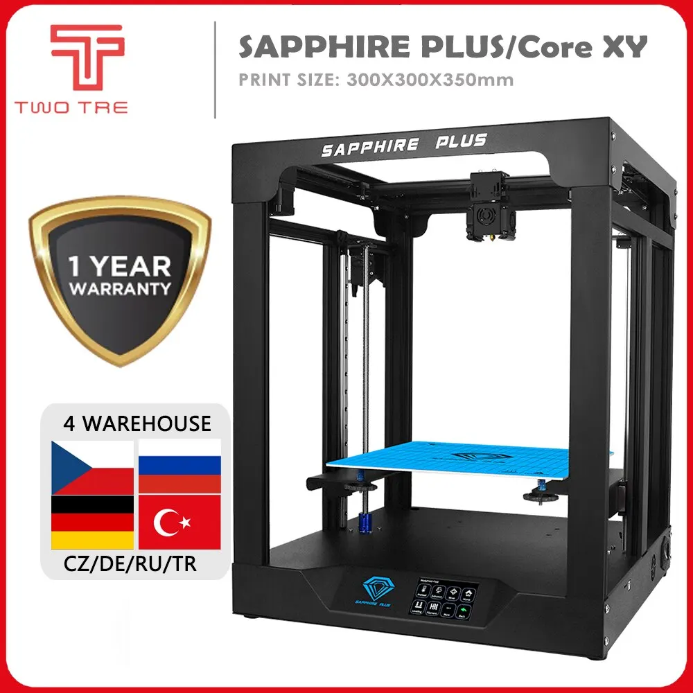 

Twotrees 3D Printer Sapphire Plus DIY Printing Kit 300*300*350mm Printing Size With Dual Drive BMG Extruder XY-Axis Linear Guide