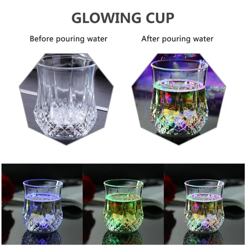 

Creative Flashing Cup in the Dark LED Light-up Cups Wedding Christmas Party Bar Club Glow Up Whisky Mug Wine Beer Glass Decors