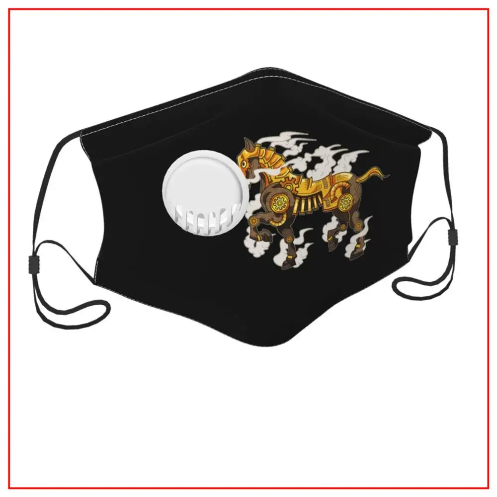 

Kids Men Women face mask Steampunk Horse Black Reusable Washable Facemasks for Filter face mask designer Shield Protection