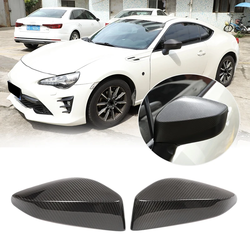 

Real Carbon Fiber Exterior Side Rearview Mirror Decoration Cover Stickers for Toyota 86 Subaru Brz 2016-2020