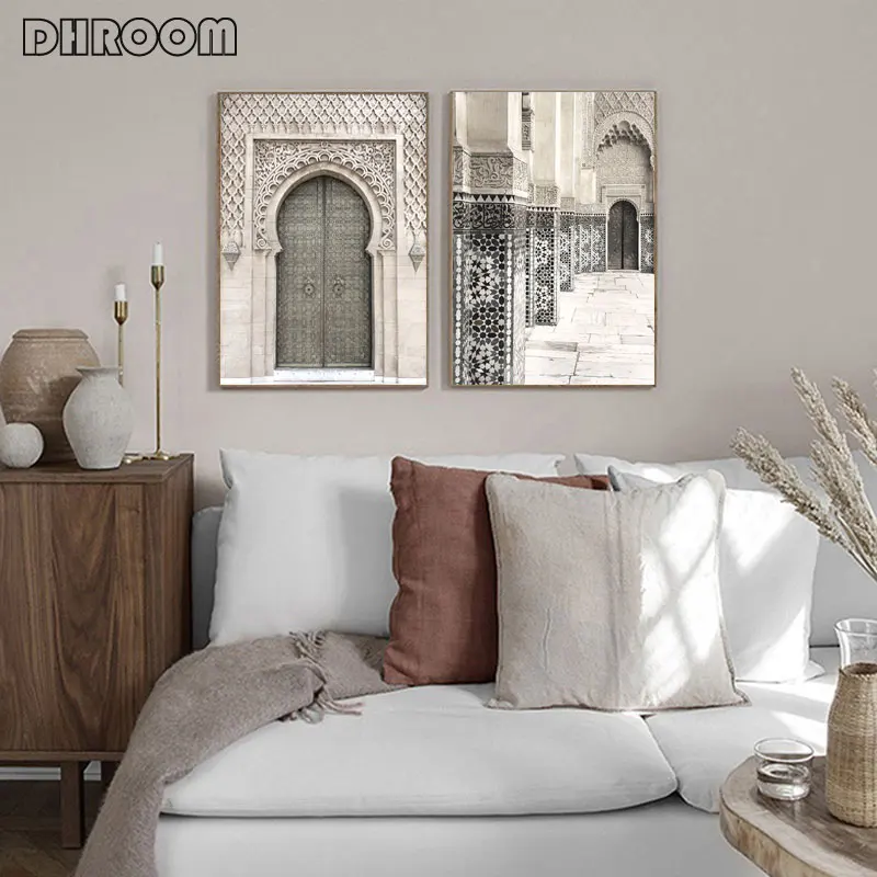 Мусульманская винтажная Марокканская живопись на холсте постер для Арабской