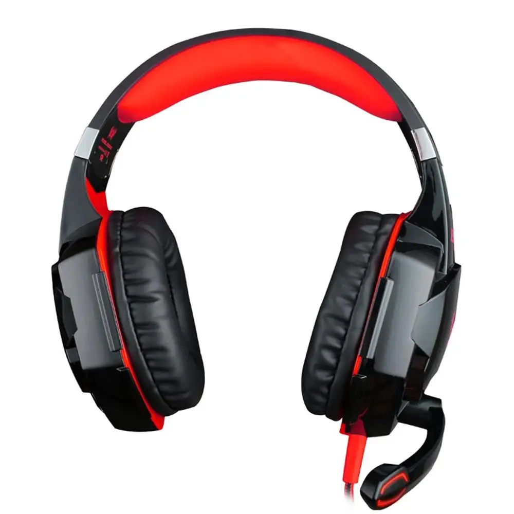 black red G2000 гарнитура Легкий эргономичный дизайн игровые гарнитуры светящиеся наушники с микрофоном для ПК ноутбука компьютера - Цвет: black red