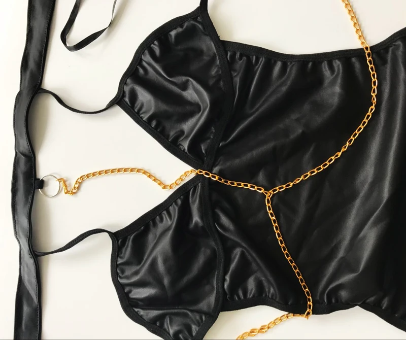 Горячее сексуальное женское белье из ПВХ блестящее нижнее искусственной кожи