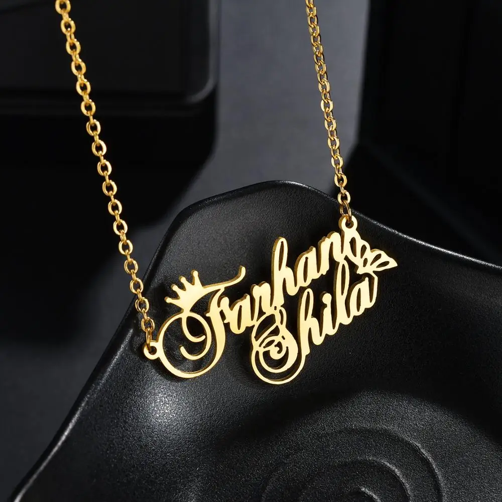 Atoztide индивидуальное модное ожерелье из нержавеющей стали с именным буквенным