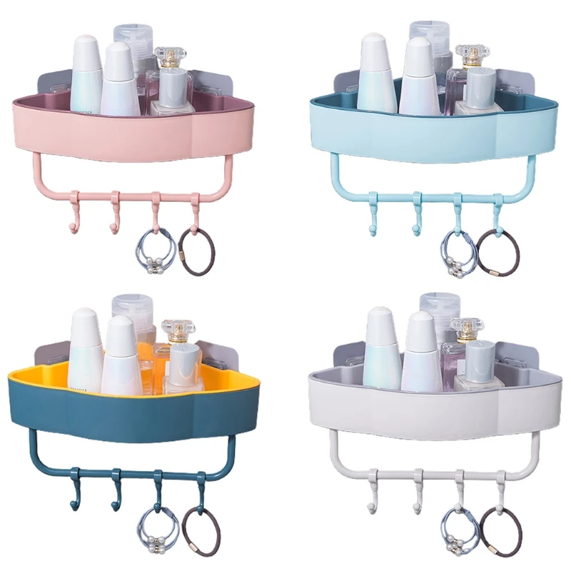 

Household Punch-Free Corner Wall Hanging Shelf For Kitchen Bathroom Dormitory